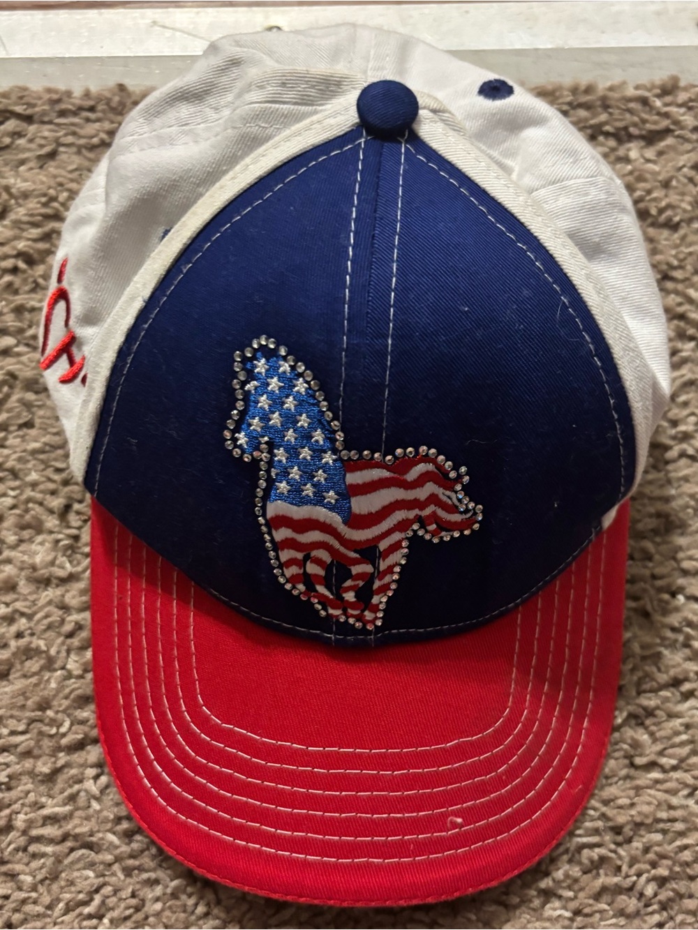 Cowgirl Hardware Girl Youth Vintage Baseball Cap patriotic Color Design Like New